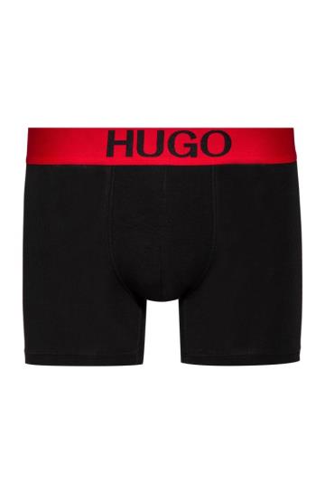 Majtki HUGO Low Rise Stretch Cotton Boxer Czarne Męskie (Pl78663)